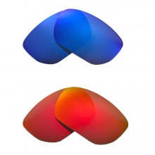 Walleva Polarized Fire Red + Ice Blue Replacement Lenses For Oakley Style Switch (OO9194 Series) Sunglasses